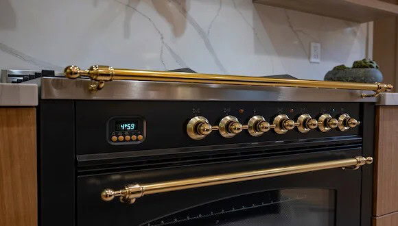 Black kitchen stove
